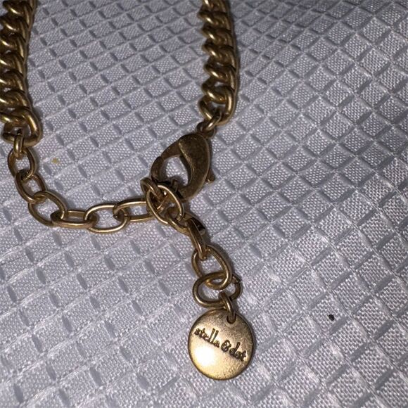 Stella & Dot Coral Cay Statement Necklace Orange Chunky Chain - Picture 5 of 6